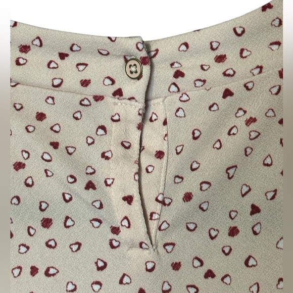 Adrianna Papell Women’s Medium Blouse Pink Red Hearts Valentines Day Dressy - Picture 7 of 7